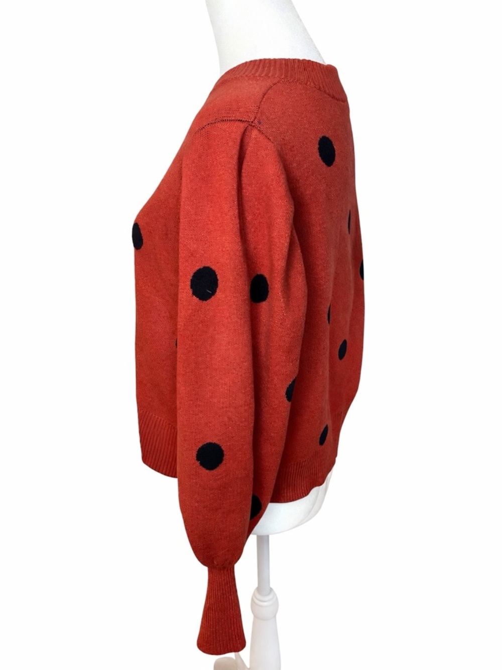 Workshop Republic Women’s Rust Polka Dot Crewneck Sweater - Picture 2 of 3